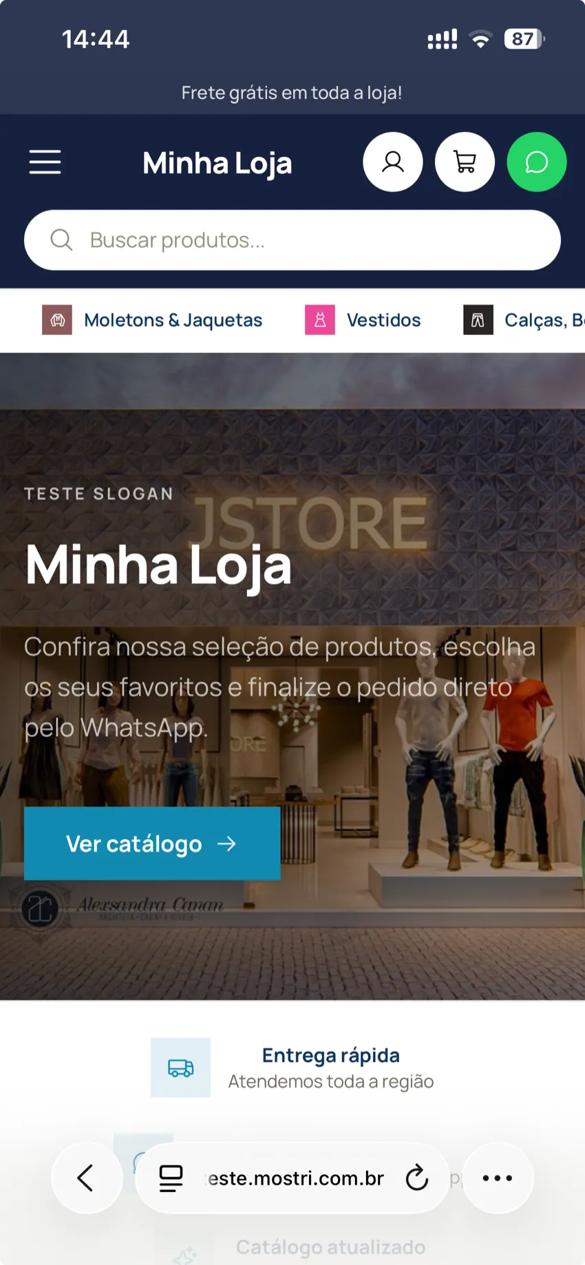 Vitrine de loja criada na Mostri